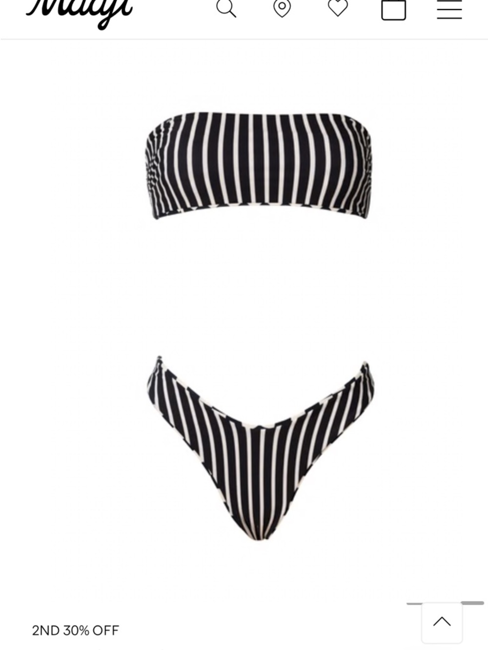 Maaji Black and White Vertical Stripe or checkered bikini